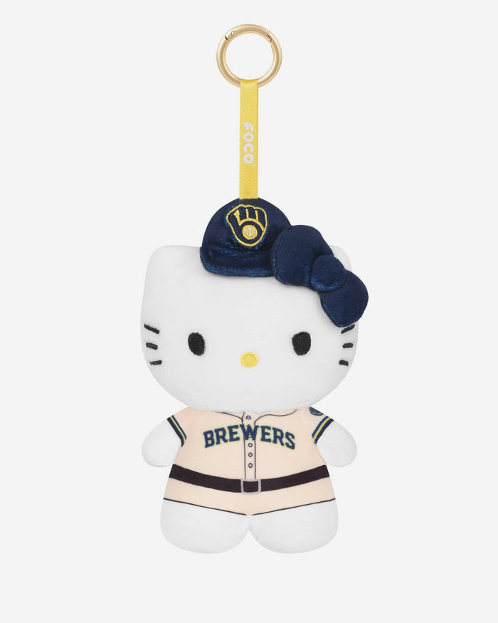 Milwaukee Brewers Plush Hello Kitty® Bag Charm Keychain FOCO - FOCO.com