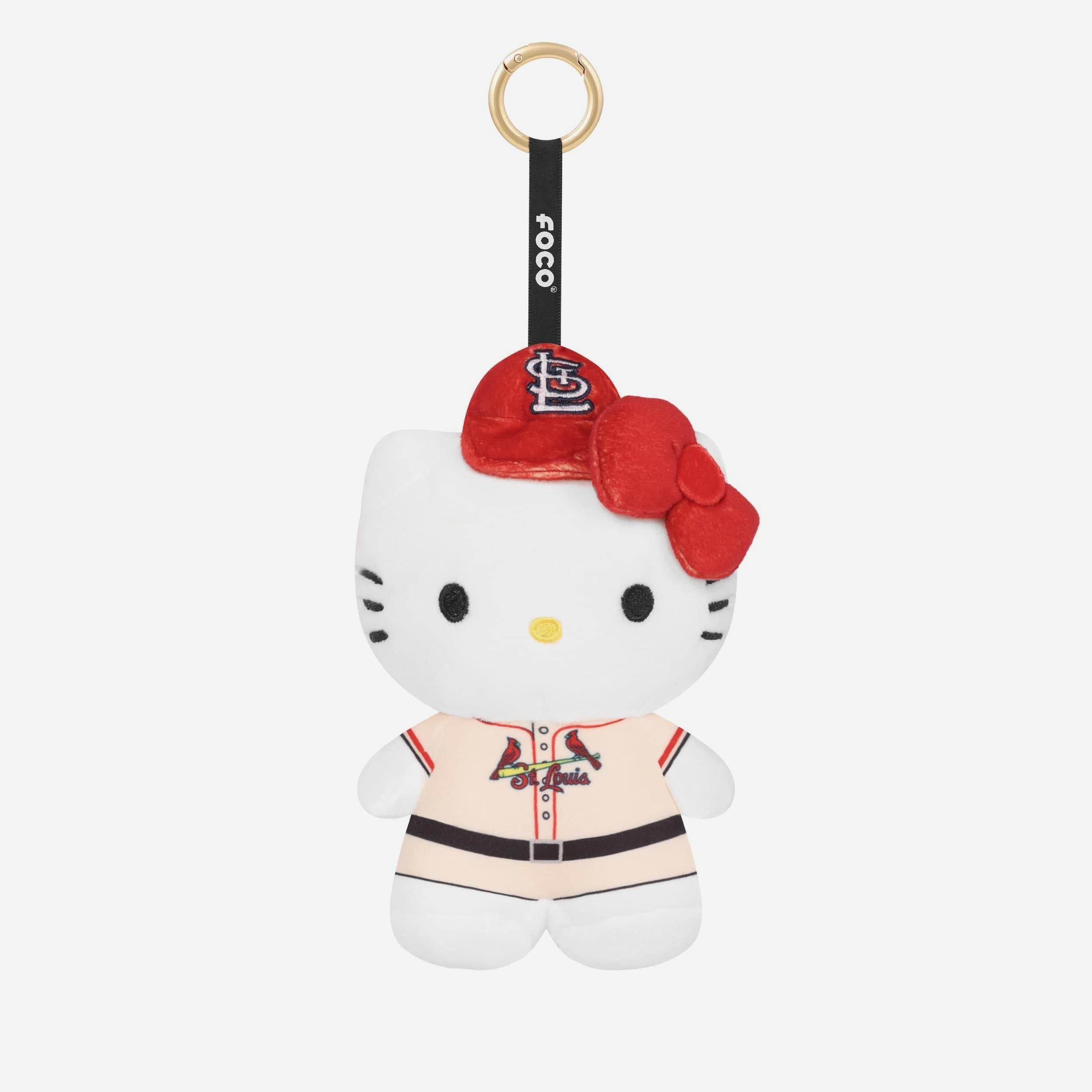 St Louis Cardinals Plush Hello Kitty® Bag Charm Keychain FOCO