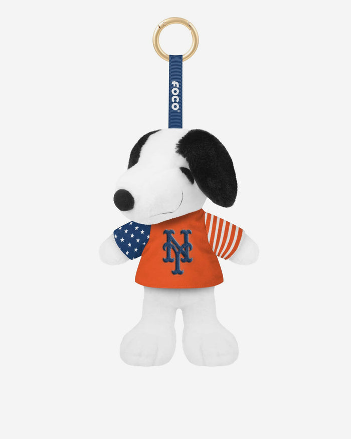 New York Mets Americana Plush Snoopy Peanuts Bag Charm Keychain FOCO - FOCO.com