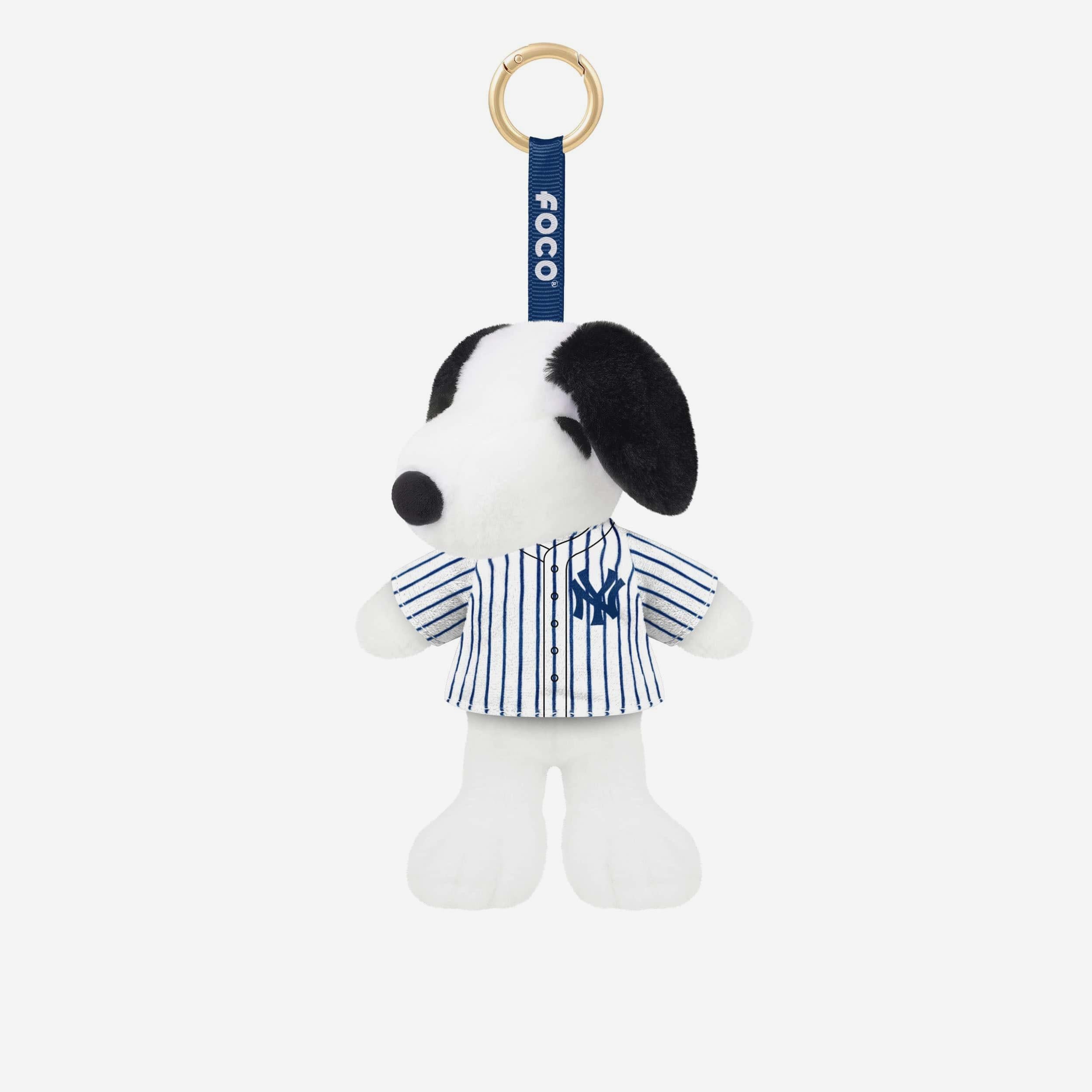 New York Yankees Plush Snoopy Peanuts Bag Charm Keychain FOCO