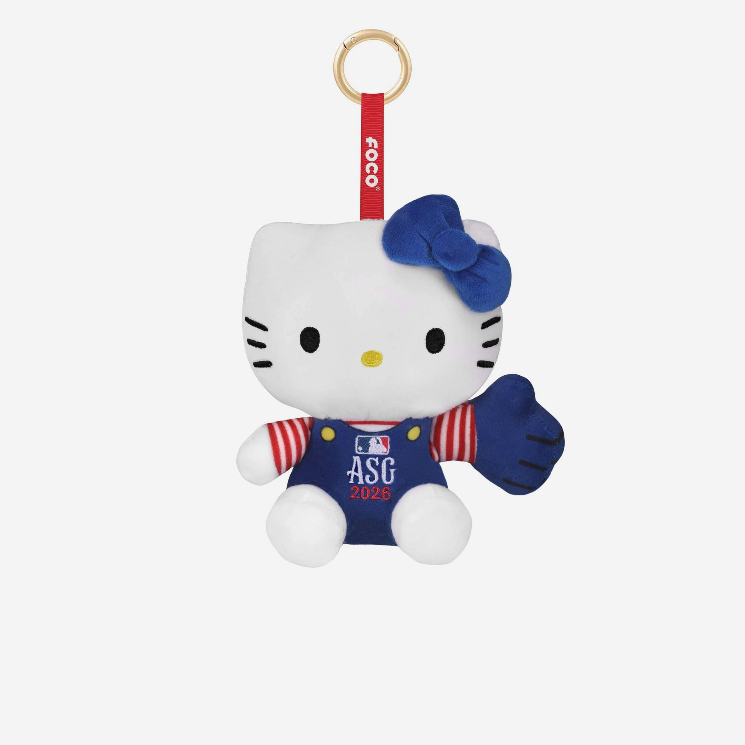 2026 MLB All Star Plush Hello Kitty® Americana Bag Charm Keychain FOCO