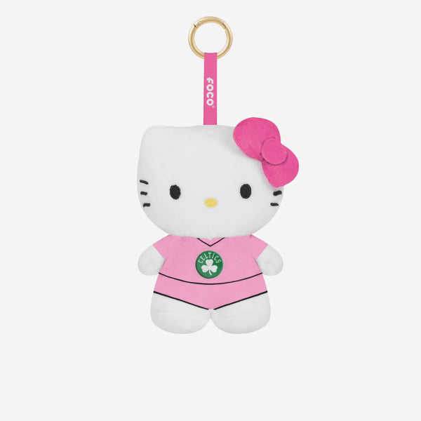 Boston Celtics Plush Hello Kitty® Pink Bag Charm Keychain FOCO