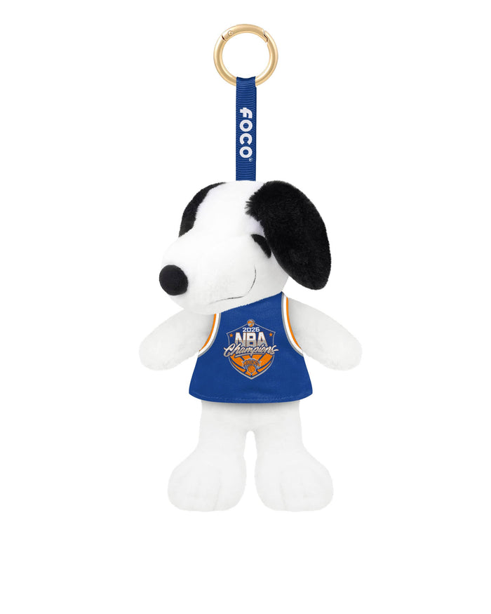 New York Knicks 2026 NBA Champions Plush Snoopy Peanuts Bag Charm Keychain FOCO - FOCO.com