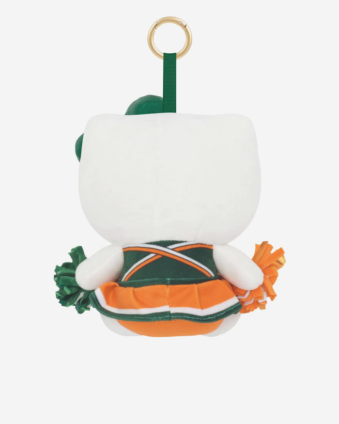 Miami Hurricanes Plush Hello Kitty® Cheerleader Bag Charm Keychain FOCO - FOCO.com