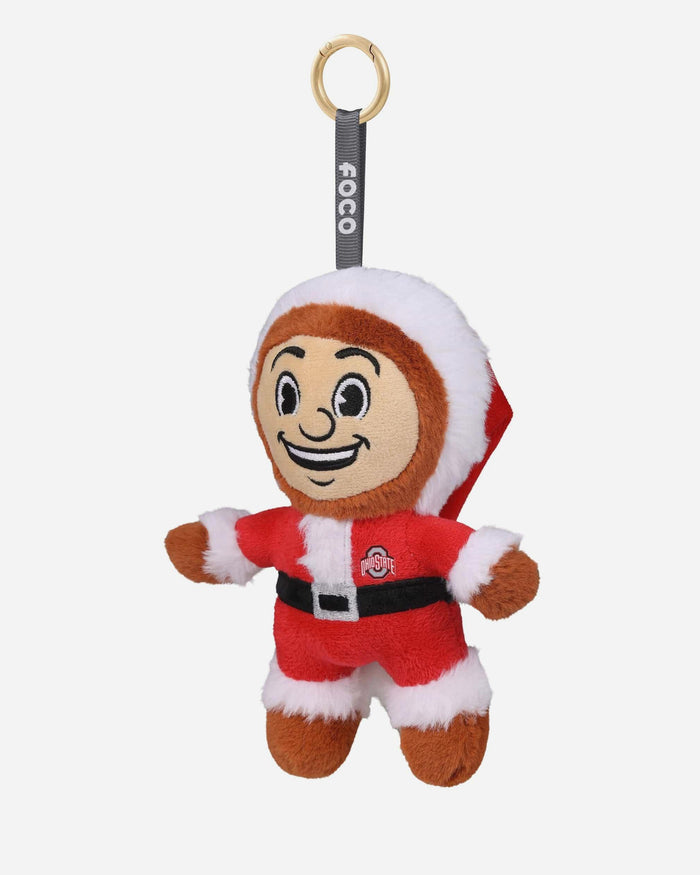 Ohio State Buckeyes Plush Mascot Santa Bag Charm Keychain FOCO - FOCO.com