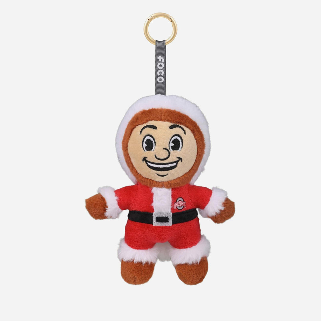 Ohio State Buckeyes Plush Mascot Santa Bag Charm Keychain FOCO - FOCO.com