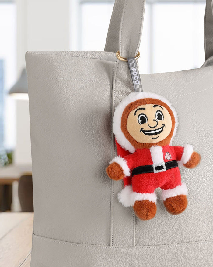 Ohio State Buckeyes Plush Mascot Santa Bag Charm Keychain FOCO - FOCO.com