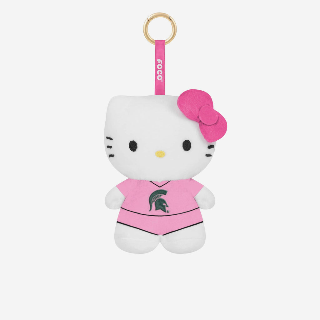 Michigan State Spartans Plush Hello Kitty® Pink Bag Charm Keychain FOCO - FOCO.com