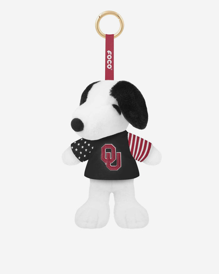 Oklahoma Sooners Americana Plush Snoopy Peanuts Bag Charm Keychain FOCO - FOCO.com