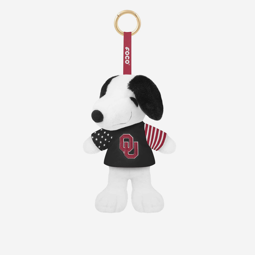 Oklahoma Sooners Americana Plush Snoopy Peanuts Bag Charm Keychain FOCO - FOCO.com