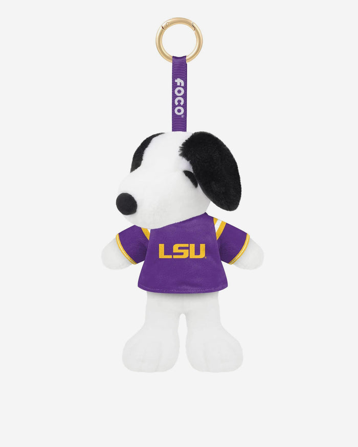 LSU Tigers Plush Snoopy Peanuts Bag Charm Keychain FOCO - FOCO.com