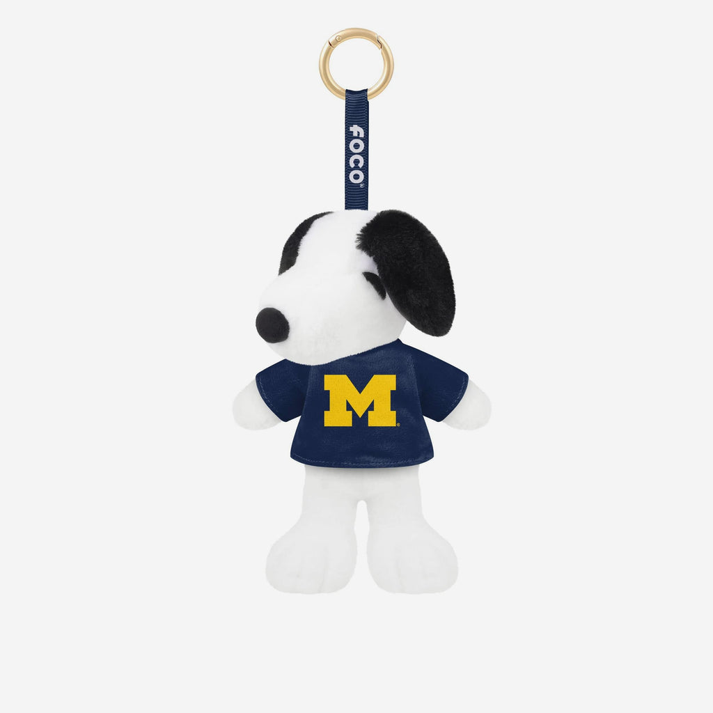 Michigan Wolverines Plush Snoopy Peanuts Bag Charm Keychain FOCO - FOCO.com