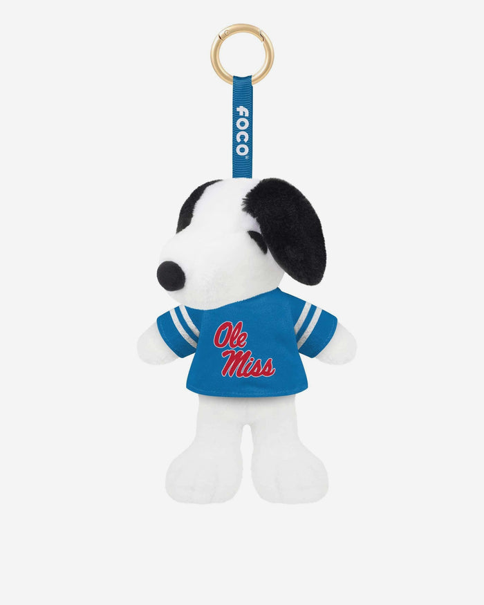 Ole Miss Rebels Plush Snoopy Peanuts Bag Charm Keychain FOCO - FOCO.com