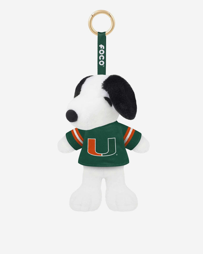 Miami Hurricanes Plush Snoopy Peanuts Bag Charm Keychain FOCO - FOCO.com
