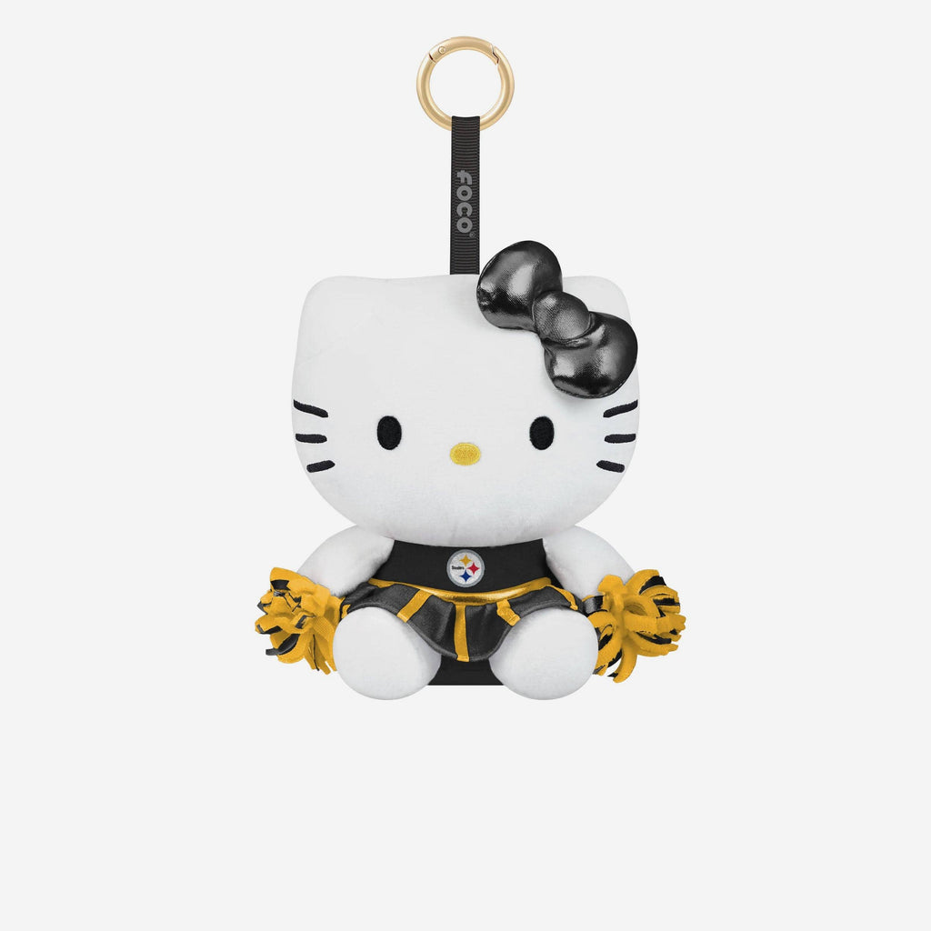 Pittsburgh Steelers Plush Hello Kitty® Cheer Outfit Bag Charm Keychain FOCO - FOCO.com