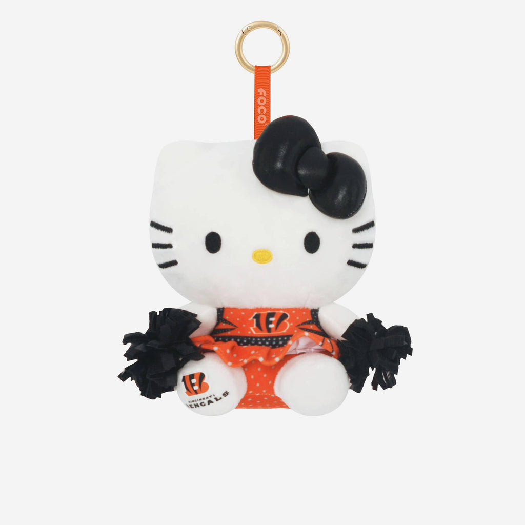 Cincinnati Bengals Plush Hello Kitty® Cheerleader Bag Charm Keychain FOCO - FOCO.com