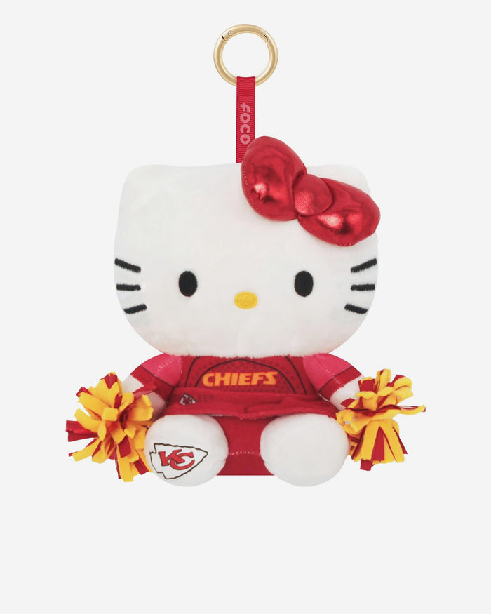Kansas City Chiefs Plush Hello Kitty® Cheerleader Bag Charm Keychain FOCO - FOCO.com