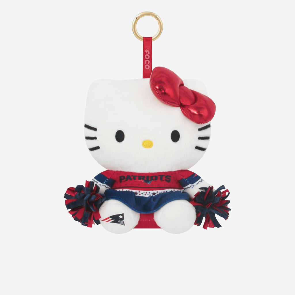 New England Patriots Plush Hello Kitty® Cheerleader Bag Charm Keychain FOCO - FOCO.com
