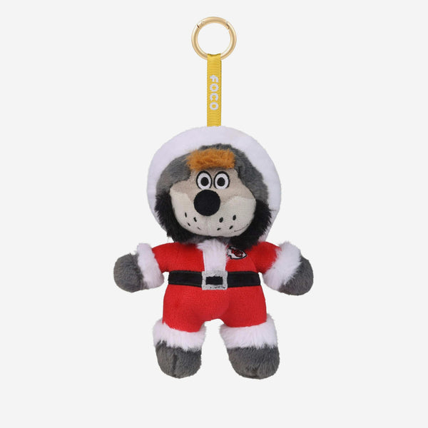 Kansas City Chiefs Plush Mascot Santa Bag Charm Keychain FOCO