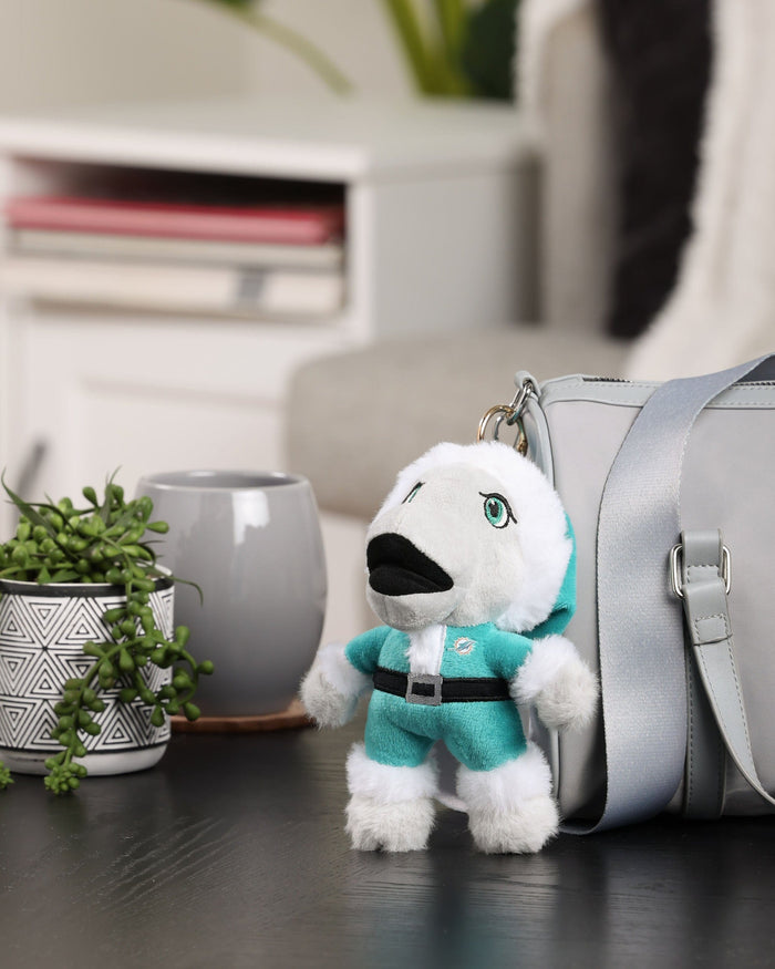 Miami Dolphins Plush Mascot Santa Bag Charm Keychain FOCO - FOCO.com