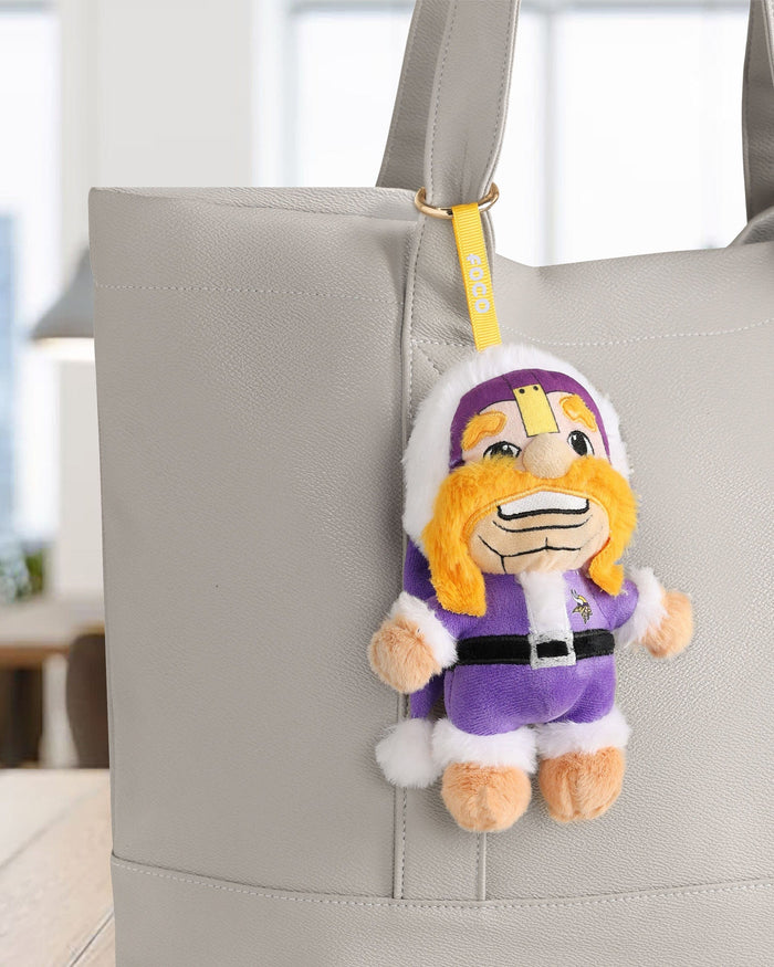 Minnesota Vikings Plush Mascot Santa Bag Charm Keychain FOCO - FOCO.com