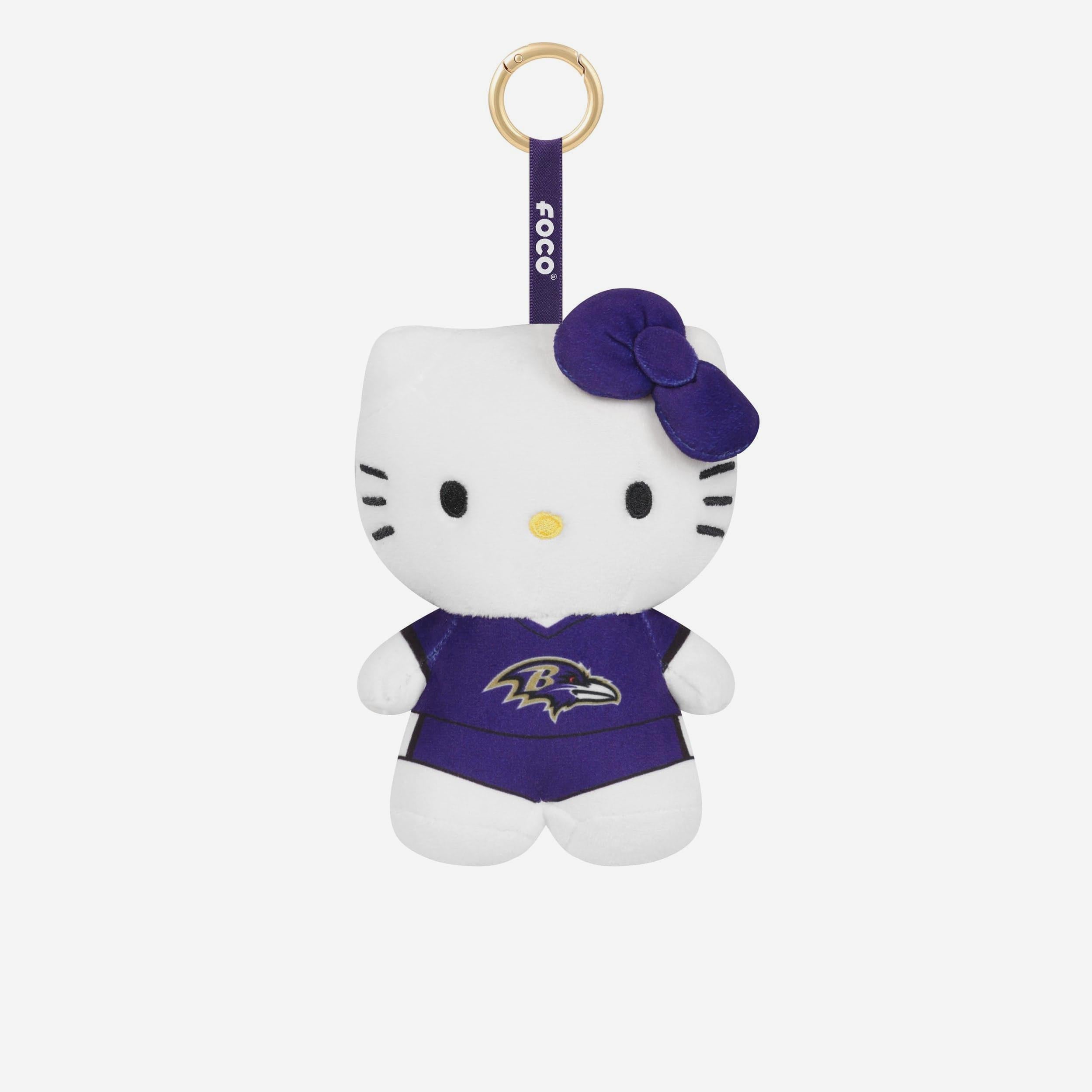 Baltimore Ravens Plush Hello Kitty® Bag Charm Keychain FOCO