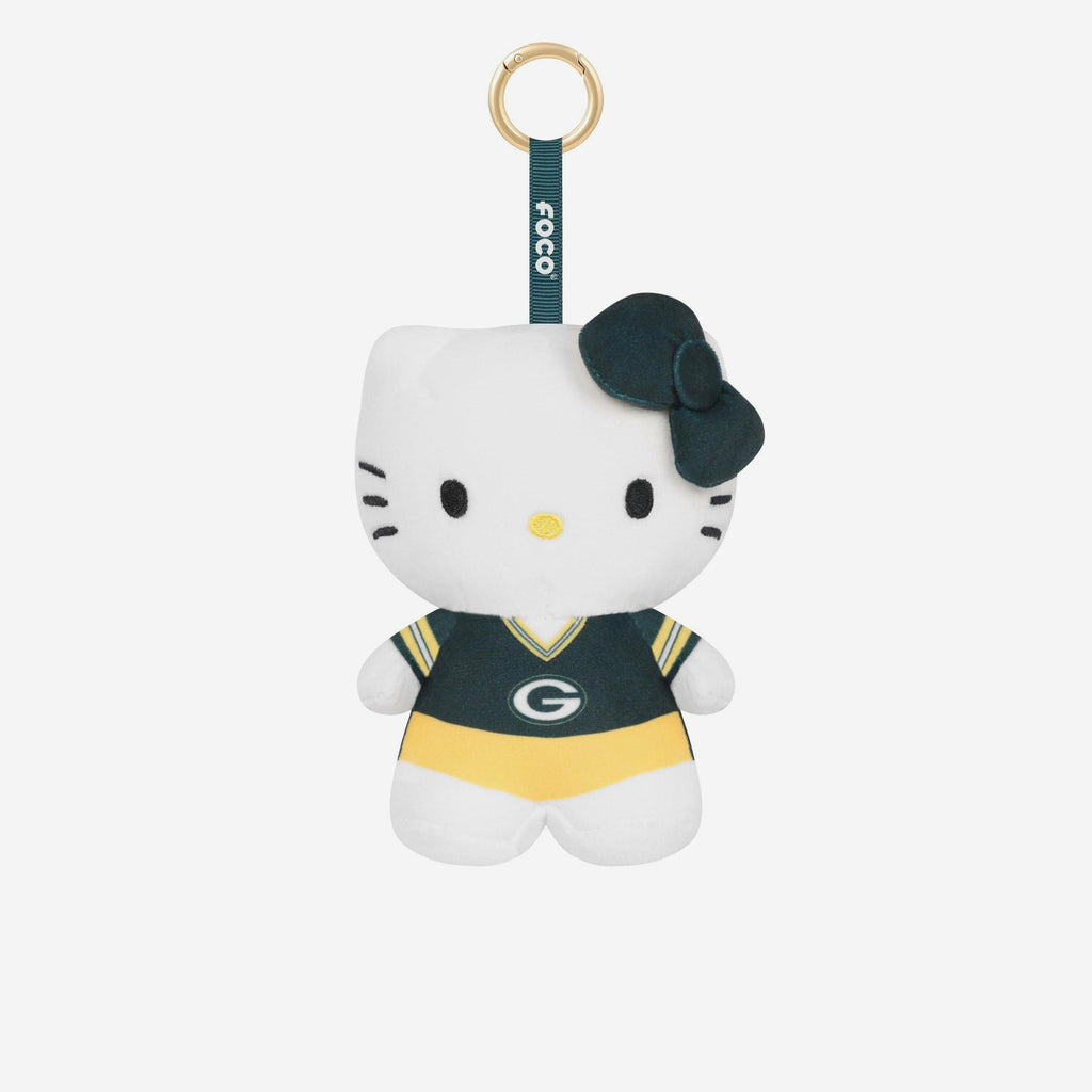 Green Bay Packers Plush Hello Kitty® Bag Charm Keychain FOCO - FOCO.com