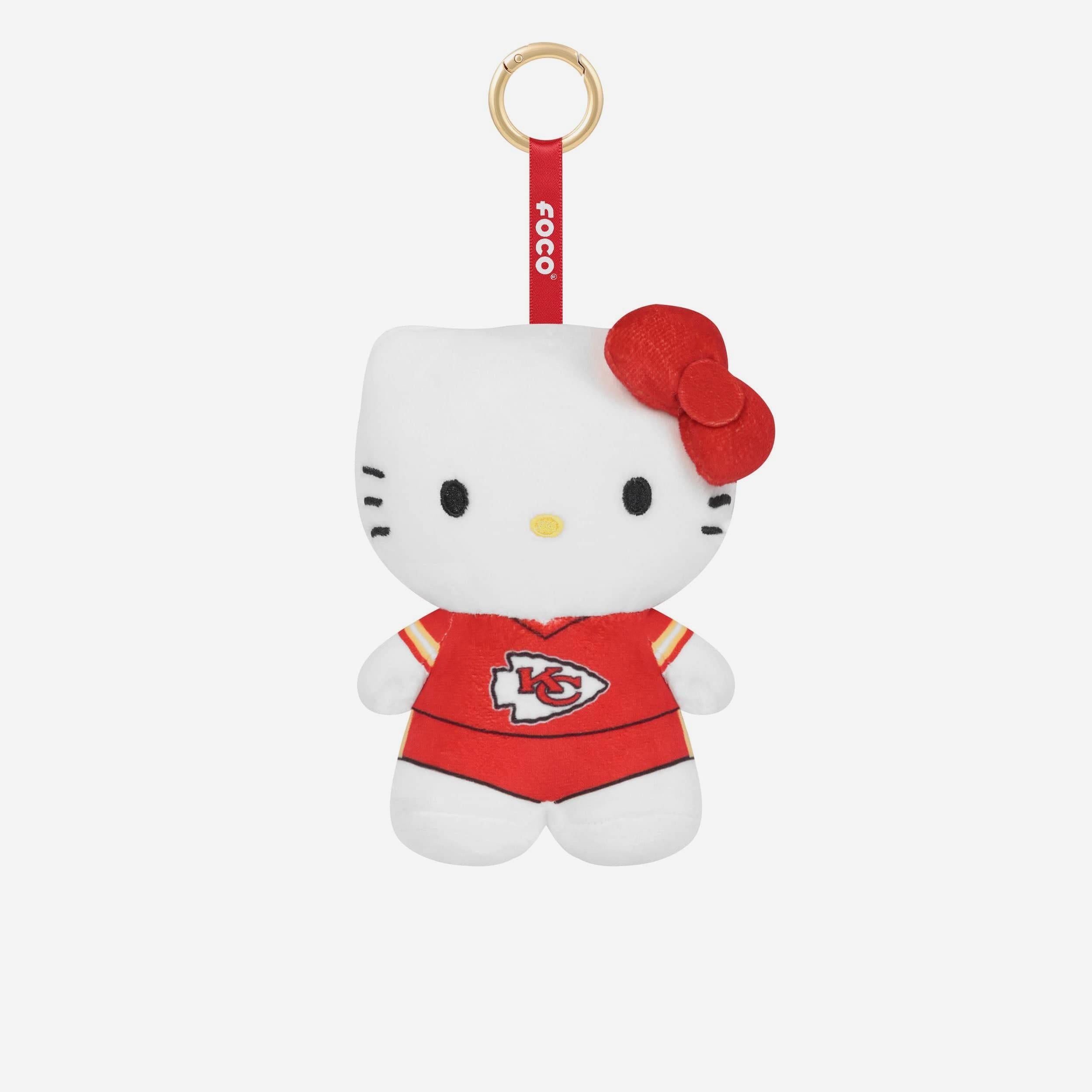 Kansas City Chiefs Plush Hello Kitty® Bag Charm Keychain FOCO