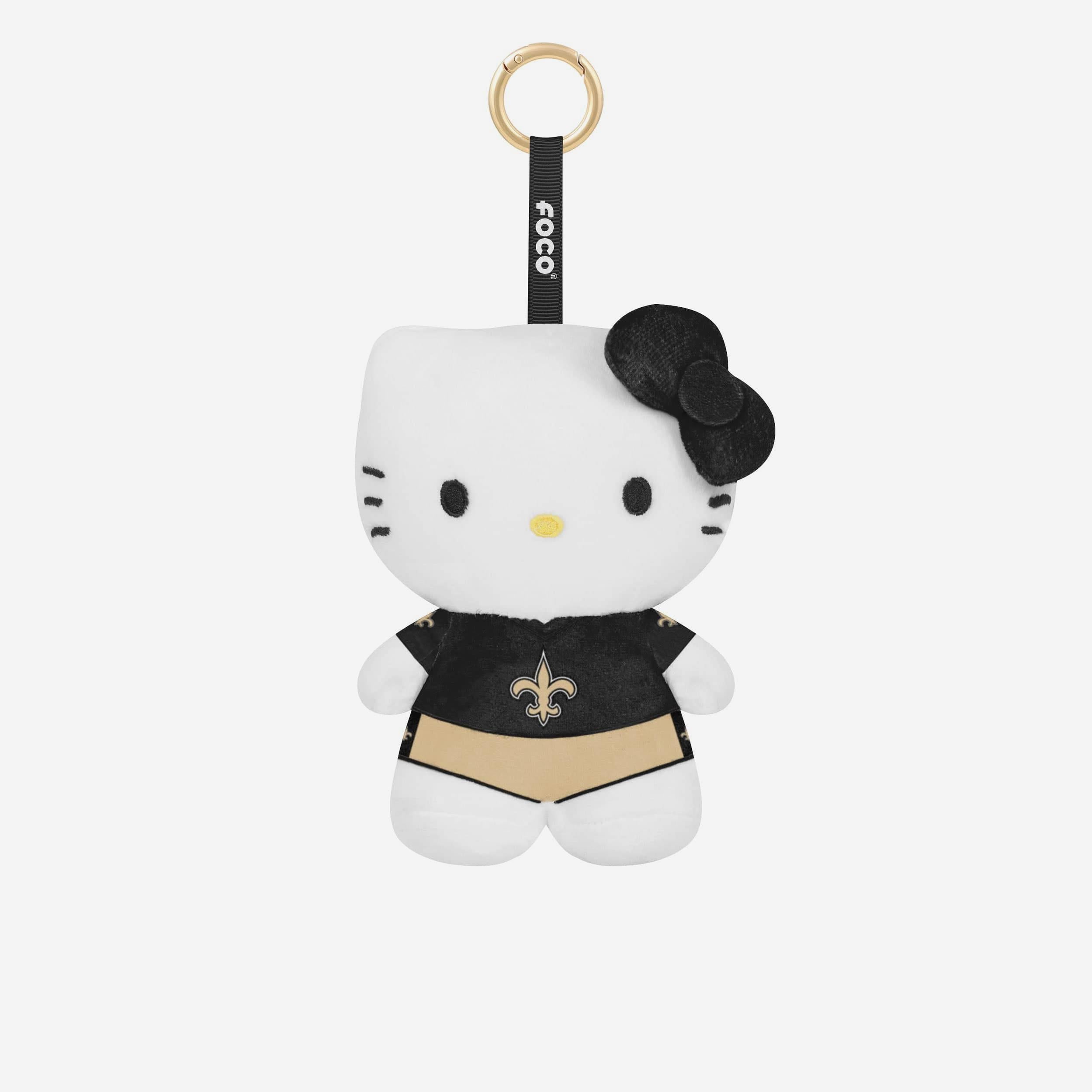 New Orleans Saints Plush Hello Kitty® Bag Charm Keychain FOCO