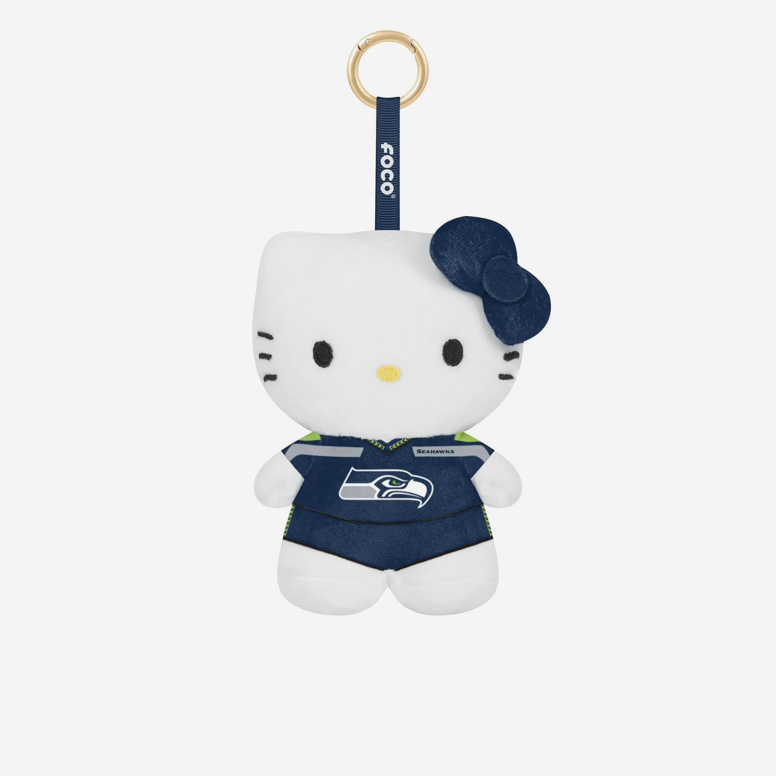 Seattle Seahawks Plush Hello Kitty® Bag Charm Keychain FOCO