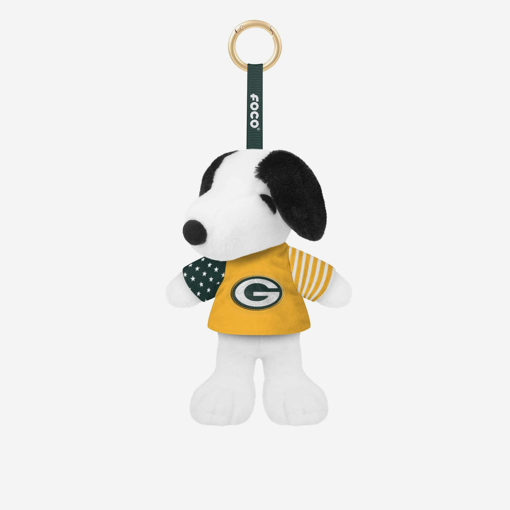 Green Bay Packers Americana Plush Snoopy Peanuts Bag Charm Keychain FOCO - FOCO.com