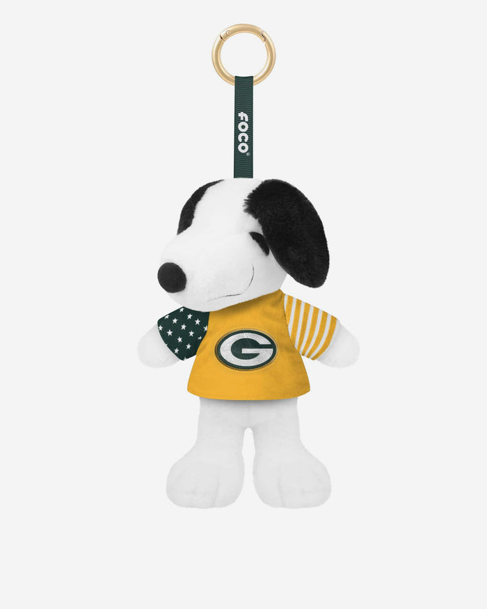 Green Bay Packers Americana Plush Snoopy Peanuts Bag Charm Keychain FOCO - FOCO.com