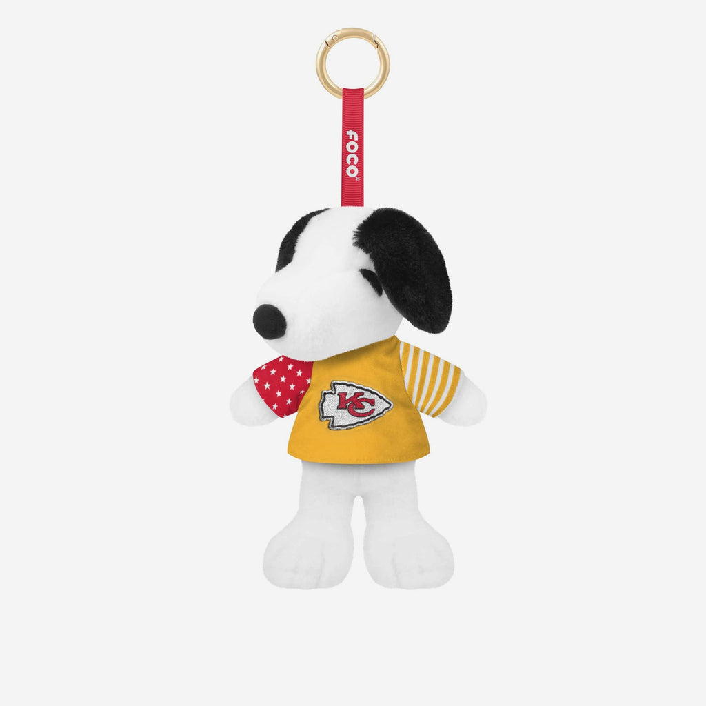 Kansas City Chiefs Americana Plush Snoopy Peanuts Bag Charm Keychain FOCO - FOCO.com