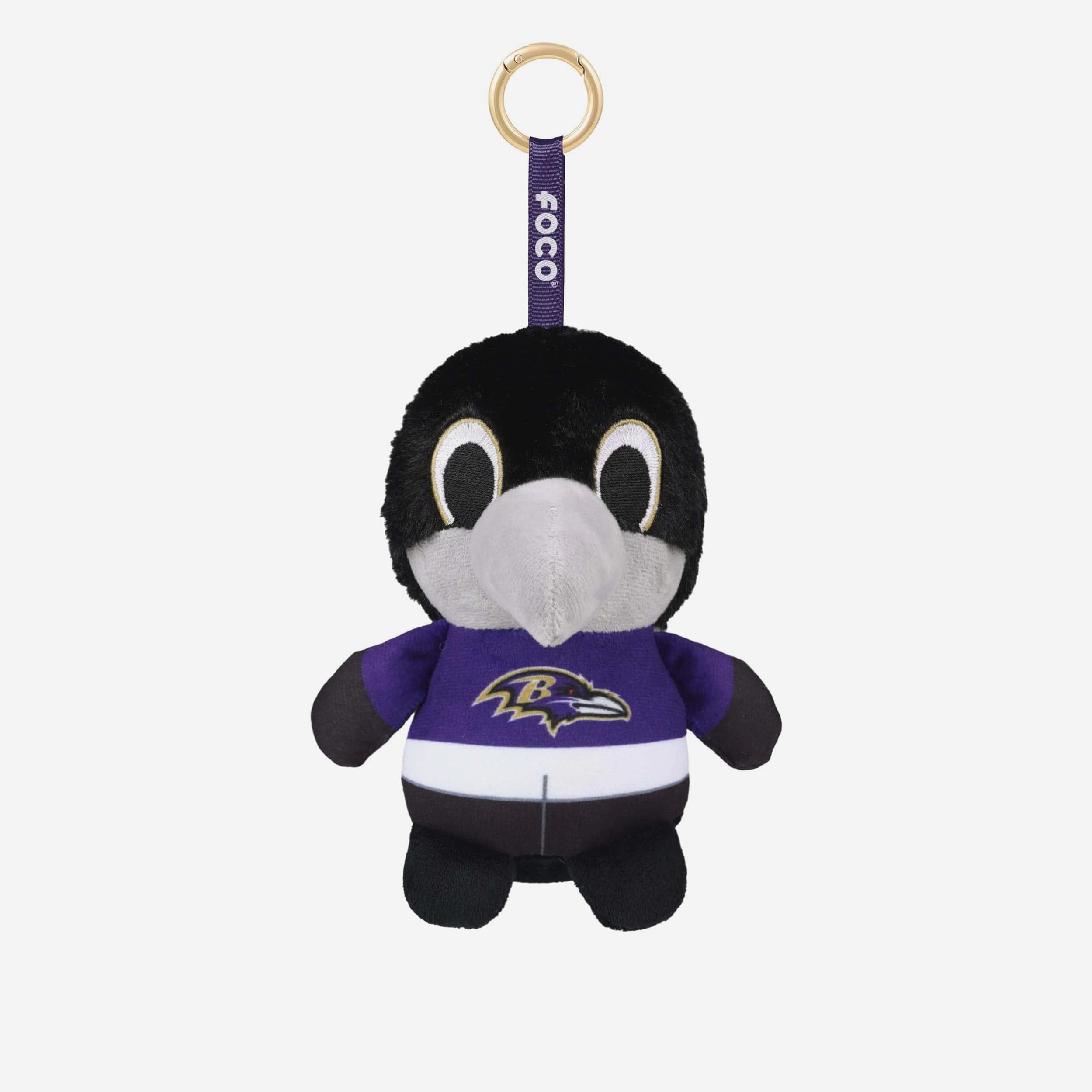 ミュージシャン The Ravens mini Godget cose Baltimore Ravens Plush Teamie Beanie Mascot Bag Charm Keychain FOCO