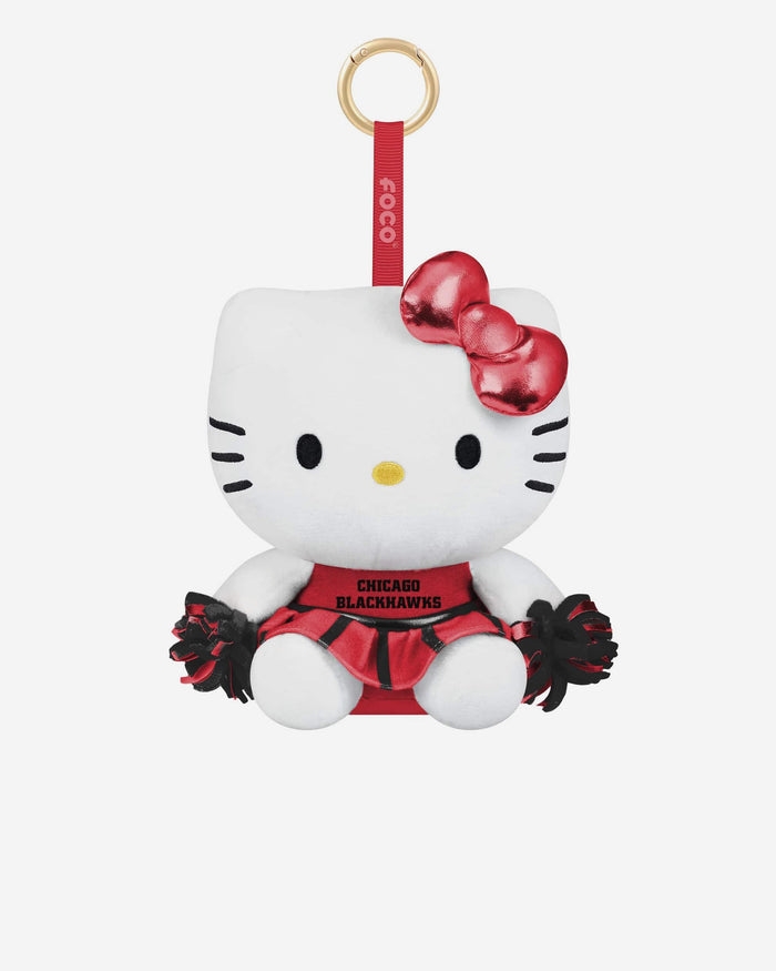 Chicago Blackhawks Plush Hello Kitty® Cheer Outfit Bag Charm Keychain FOCO - FOCO.com