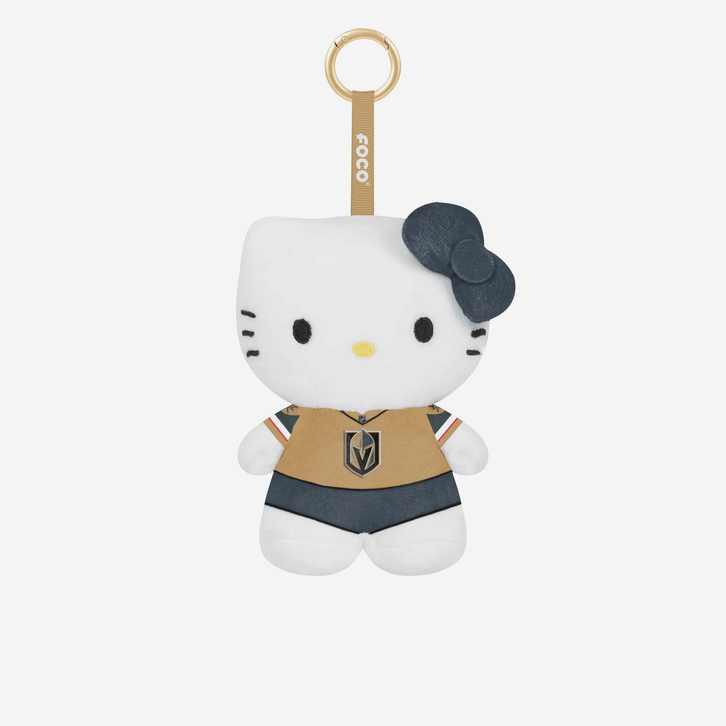 Vegas Golden Knights Plush Hello Kitty® Bag Charm Keychain FOCO