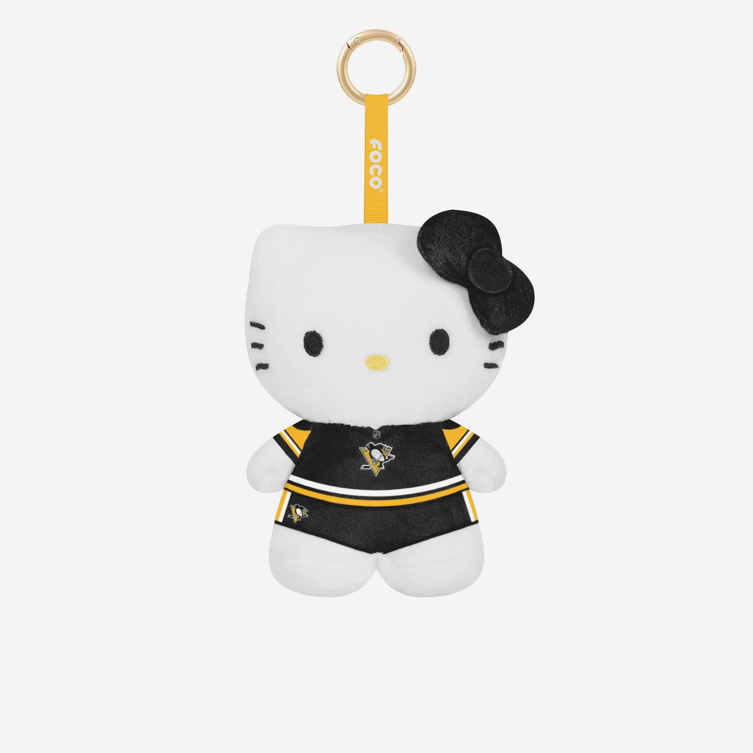 Pittsburgh Penguins Plush Hello Kitty® Bag Charm Keychain FOCO