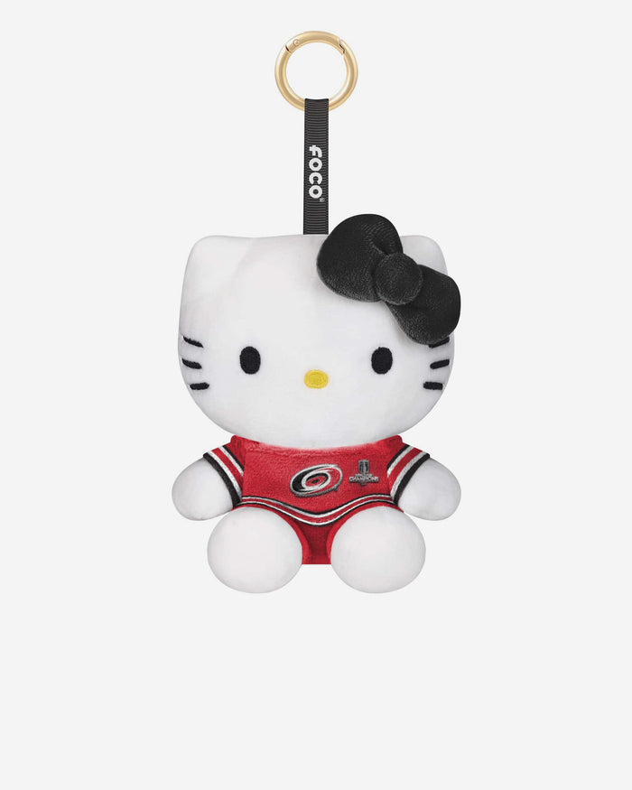 Carolina Hurricanes 2026 Stanley Cup Champions Seated Plush Hello Kitty® Bag Charm Keychain FOCO - FOCO.com
