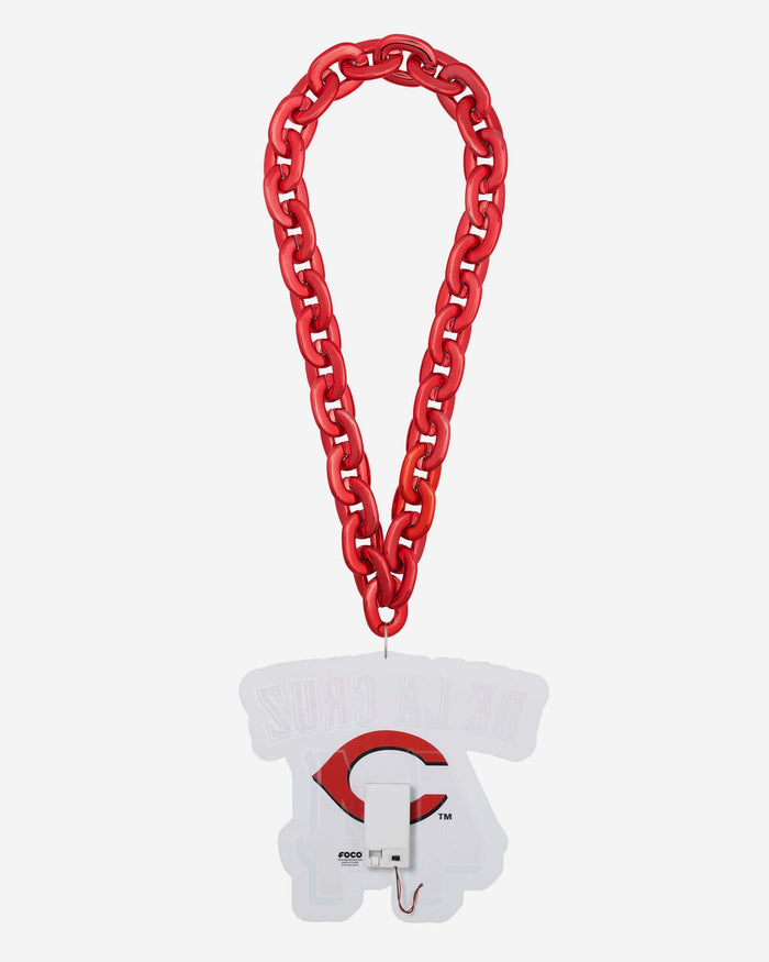 Elly De La Cruz Cincinnati Reds Neon Light Up Big Logo Player Chain FOCO - FOCO.com