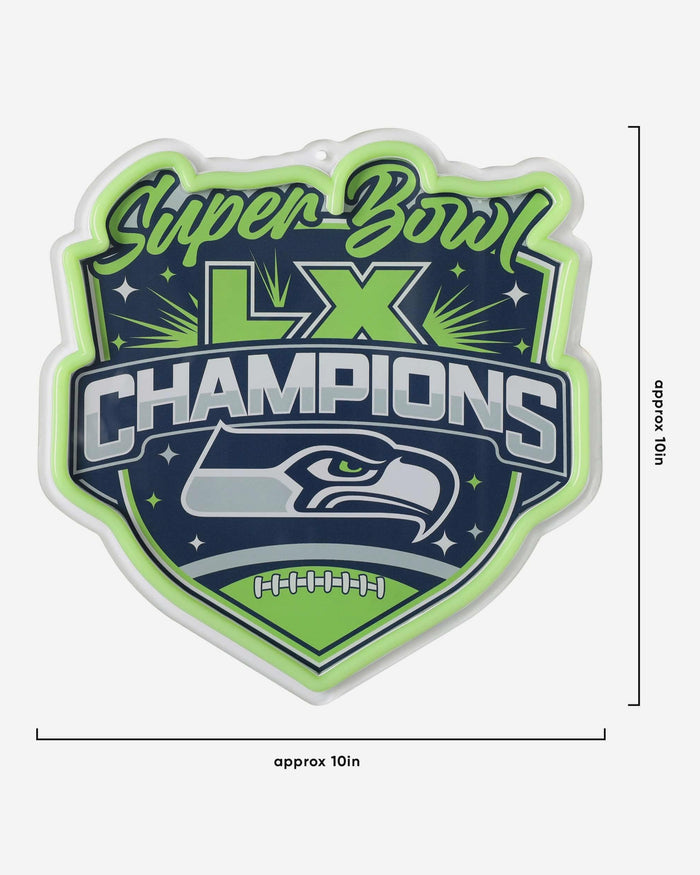 Seattle Seahawks Super Bowl LX Champions Neon Light Up Big Logo Chain FOCO - FOCO.com