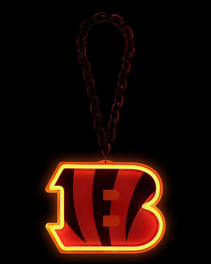 Cincinnati Bengals Neon Light Up Big Logo Chain FOCO - FOCO.com