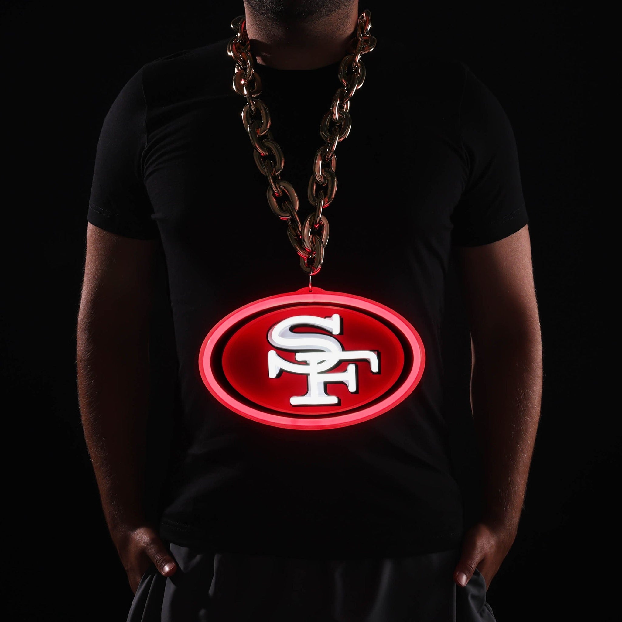 San Francisco 49ers Neon Light Up Big Logo Chain FOCO