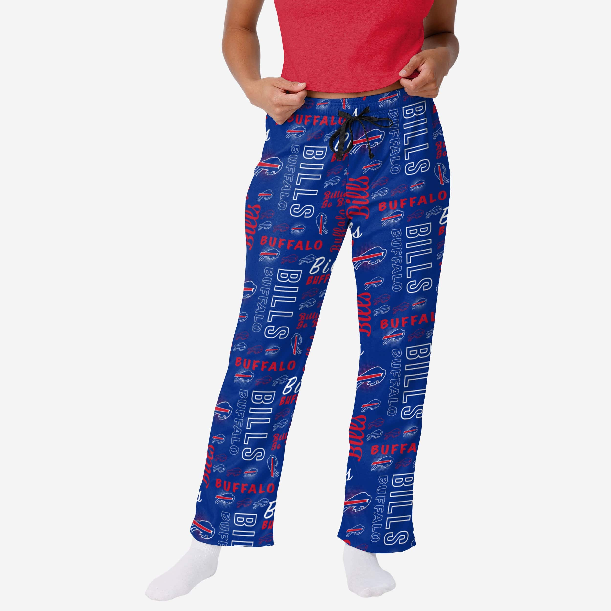 Washington Capitals Youth Team Logo Printed Pajama Pants - Red