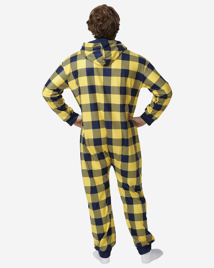Michigan Wolverines Plaid One Piece Pajamas FOCO - FOCO.com