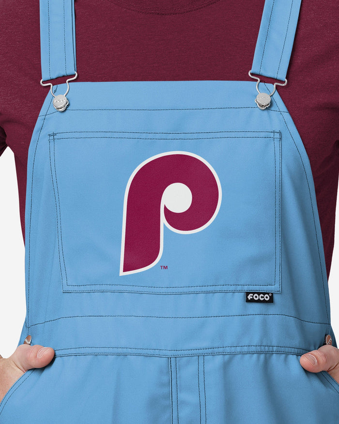 Philadelphia Phillies Mens Powder Blue Big Logo Bib Overalls FOCO - FOCO.com