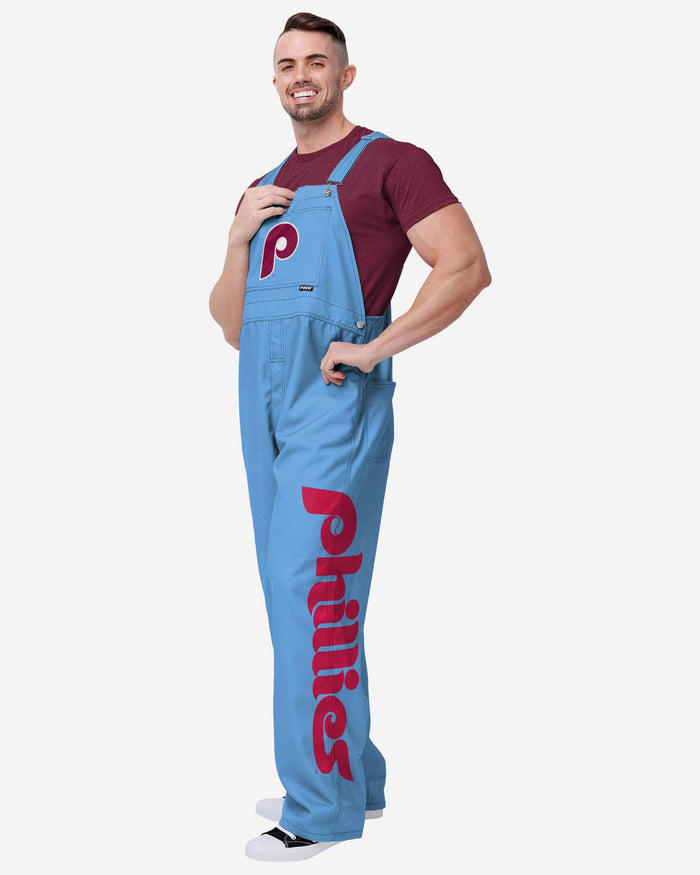 FOCO Philadelphia Phillies Mens Powder Blue Big Logo Bib Overalls, Mens Size: XL