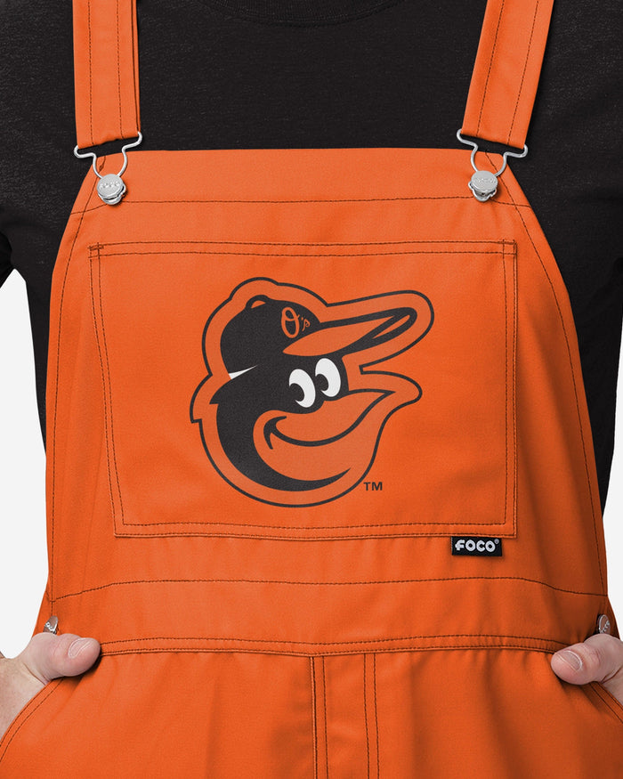 Baltimore Orioles Mens Big Logo Bib Overalls FOCO - FOCO.com