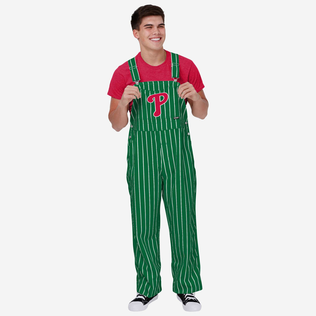 Philadelphia Phillies Mens Kelly Green Pinstripe Bib Overalls FOCO S - FOCO.com