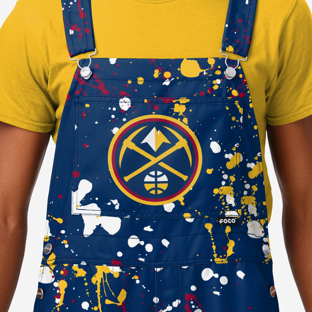 Denver Nuggets Mens Paint Splatter Bib Overalls FOCO
