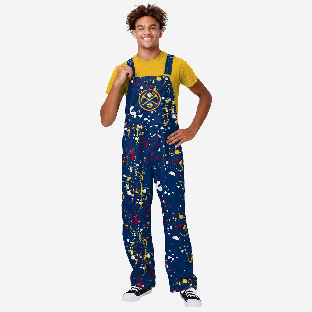 Denver Nuggets Mens Paint Splatter Bib Overalls FOCO